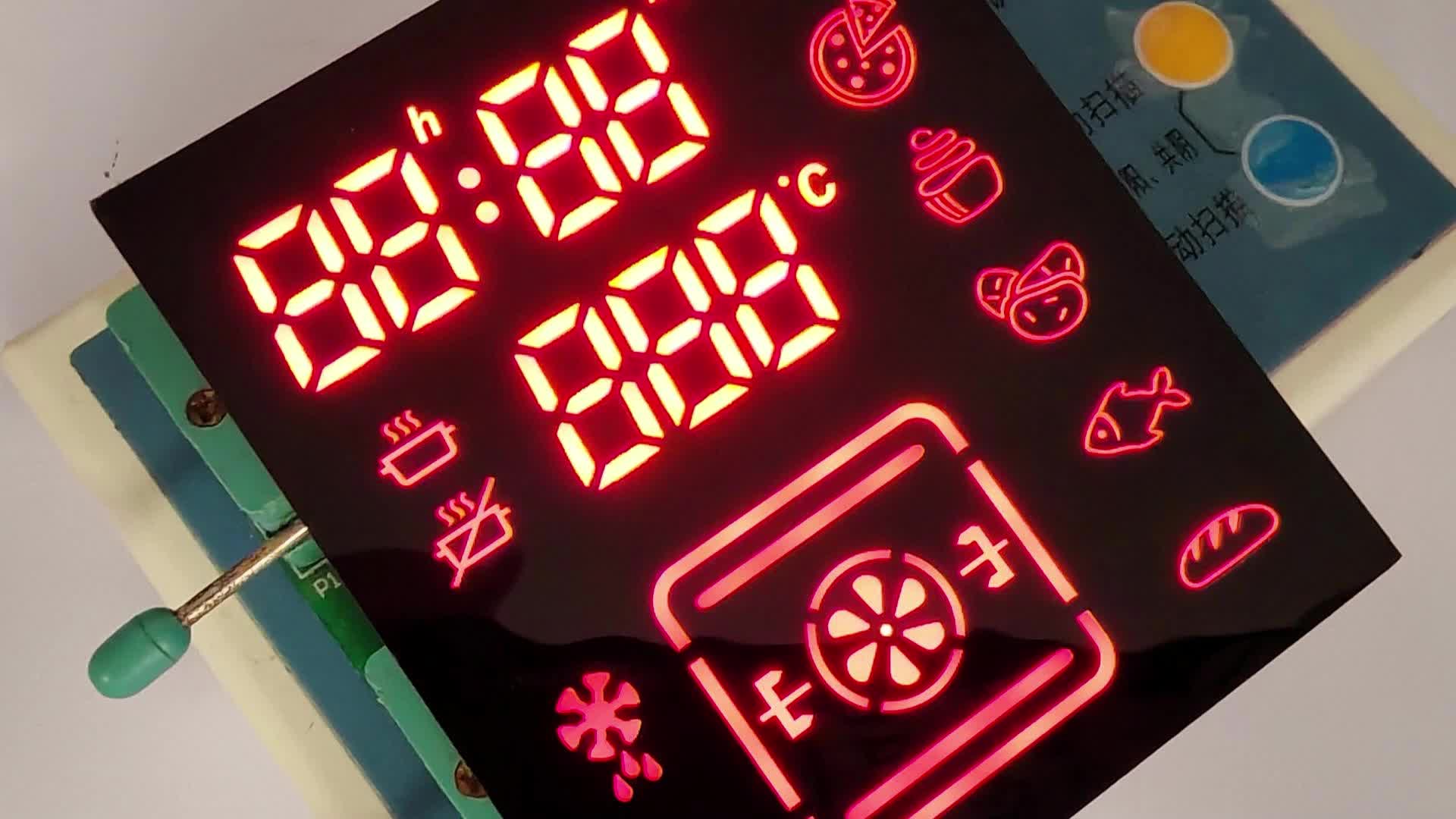 Dijital fırınlar için özelleştirilmiş kırmızı 7 segmentli LED ekranlar