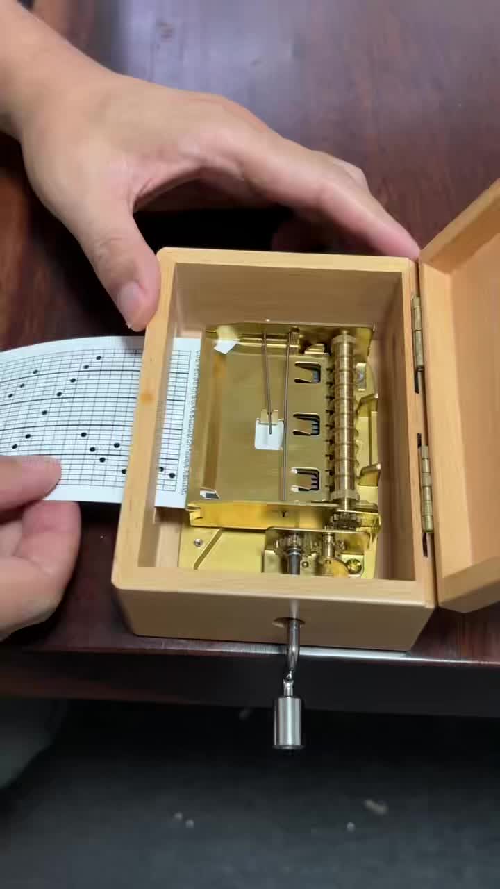 30 Note Golden Brass Music Box Movement Punch Paper Strip For Custom DIY Melodies
