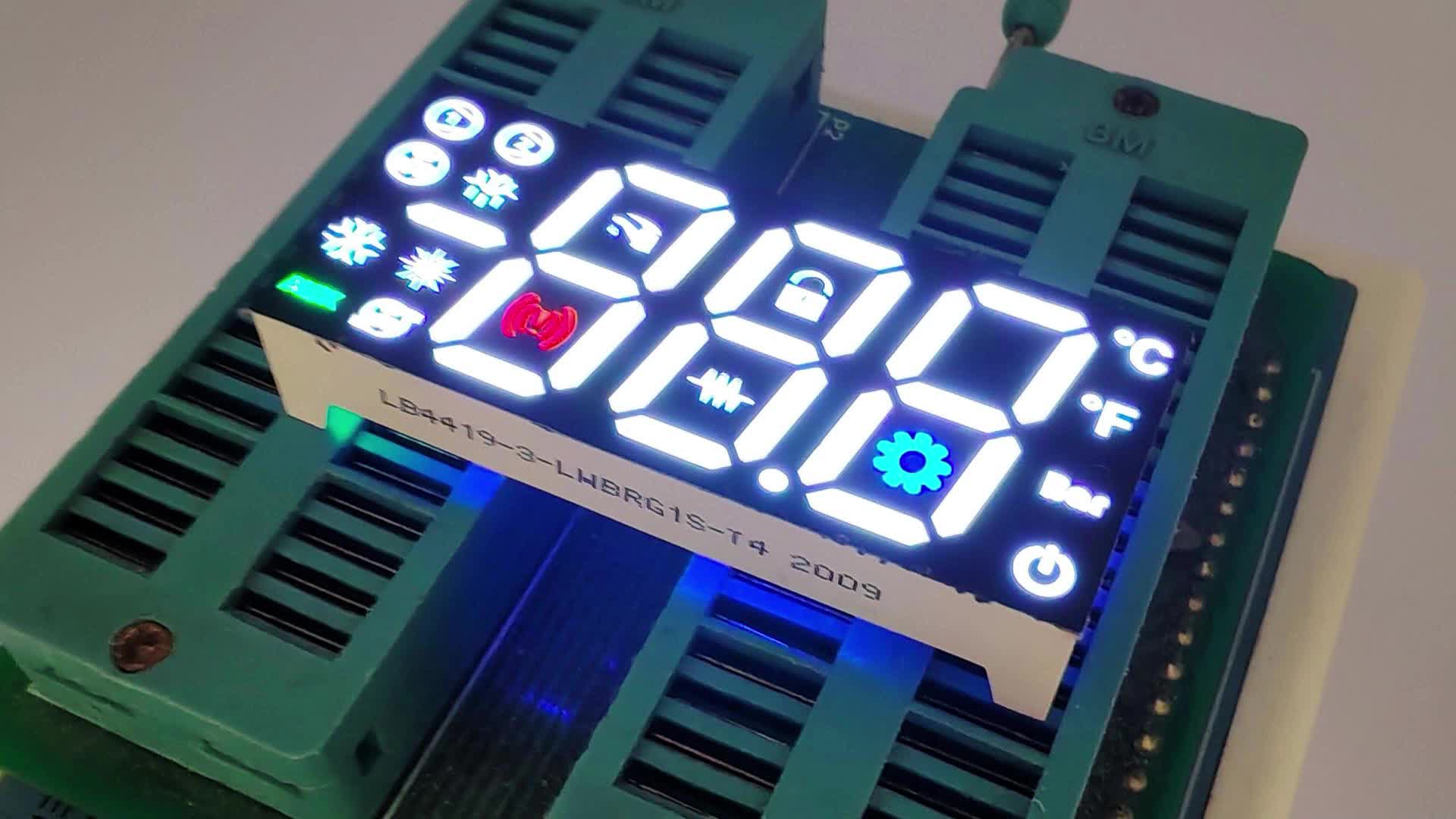 Pantalla LED de 7 segmentos, 17 mm, 3 dígitos, blanca/azul/verde/roja, para controlador de refrigerador