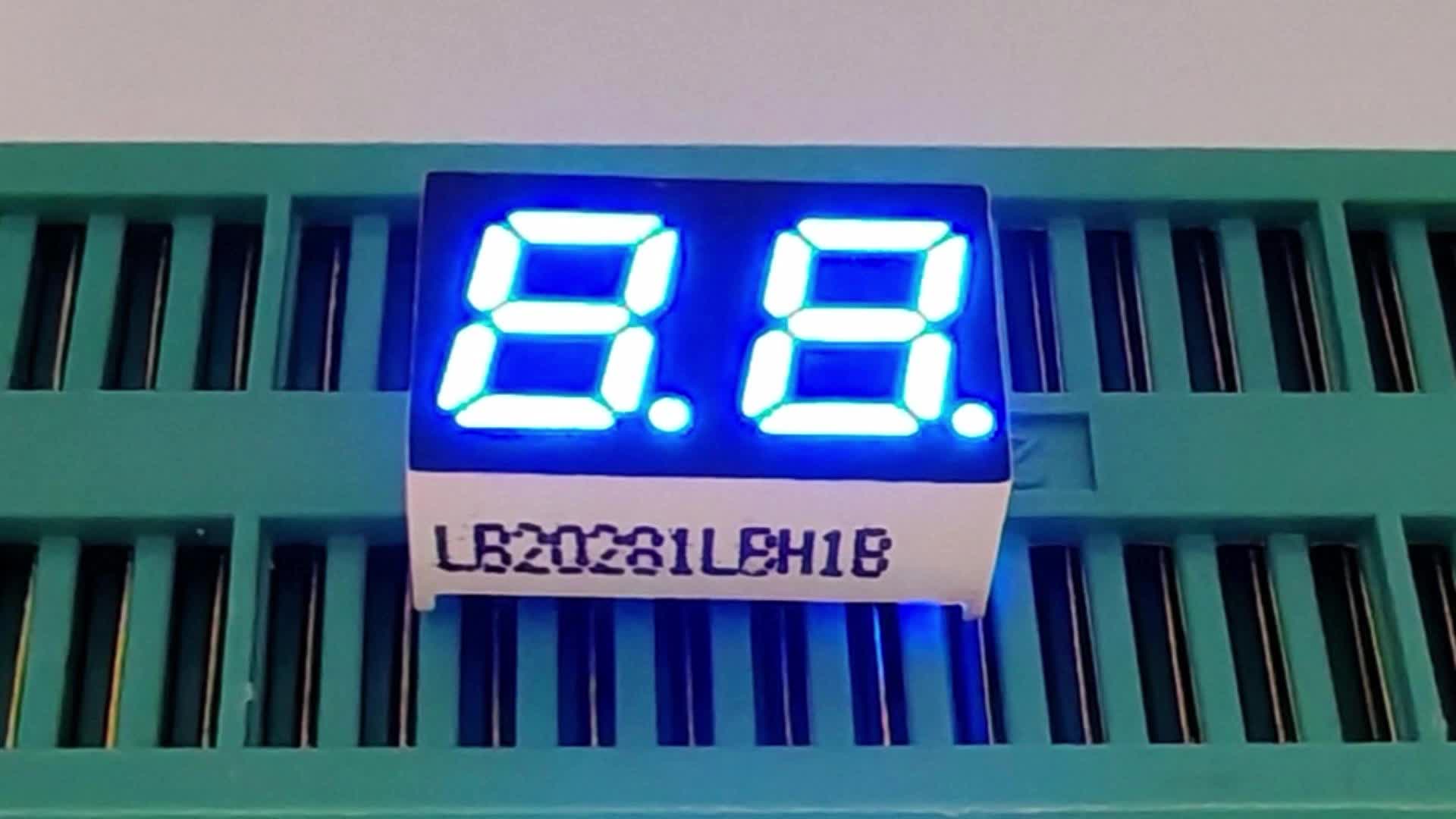Display LED blu ultra luminoso a 7 segmenti a 2 cifre per pannelli di controllo