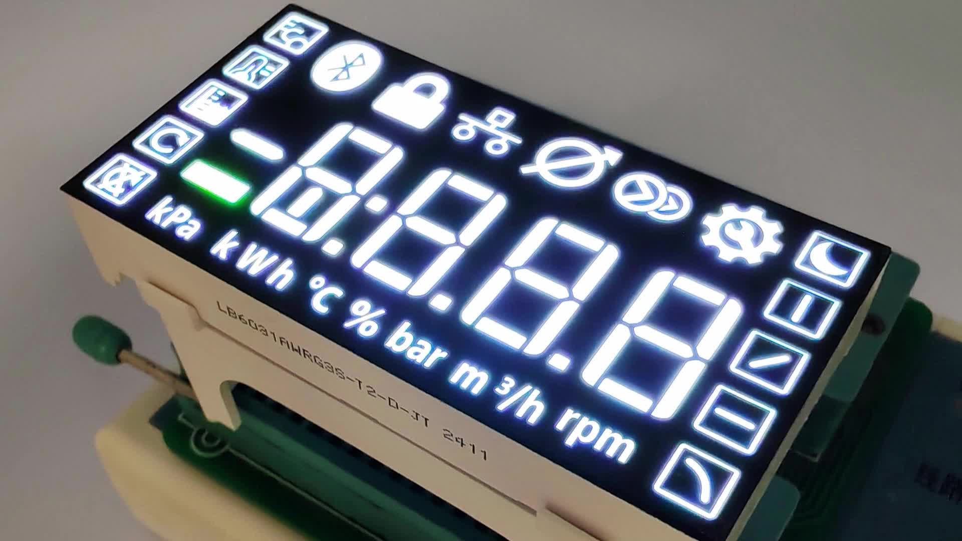 White/Green Customized 7 Segment LED Display for Electric Scooter