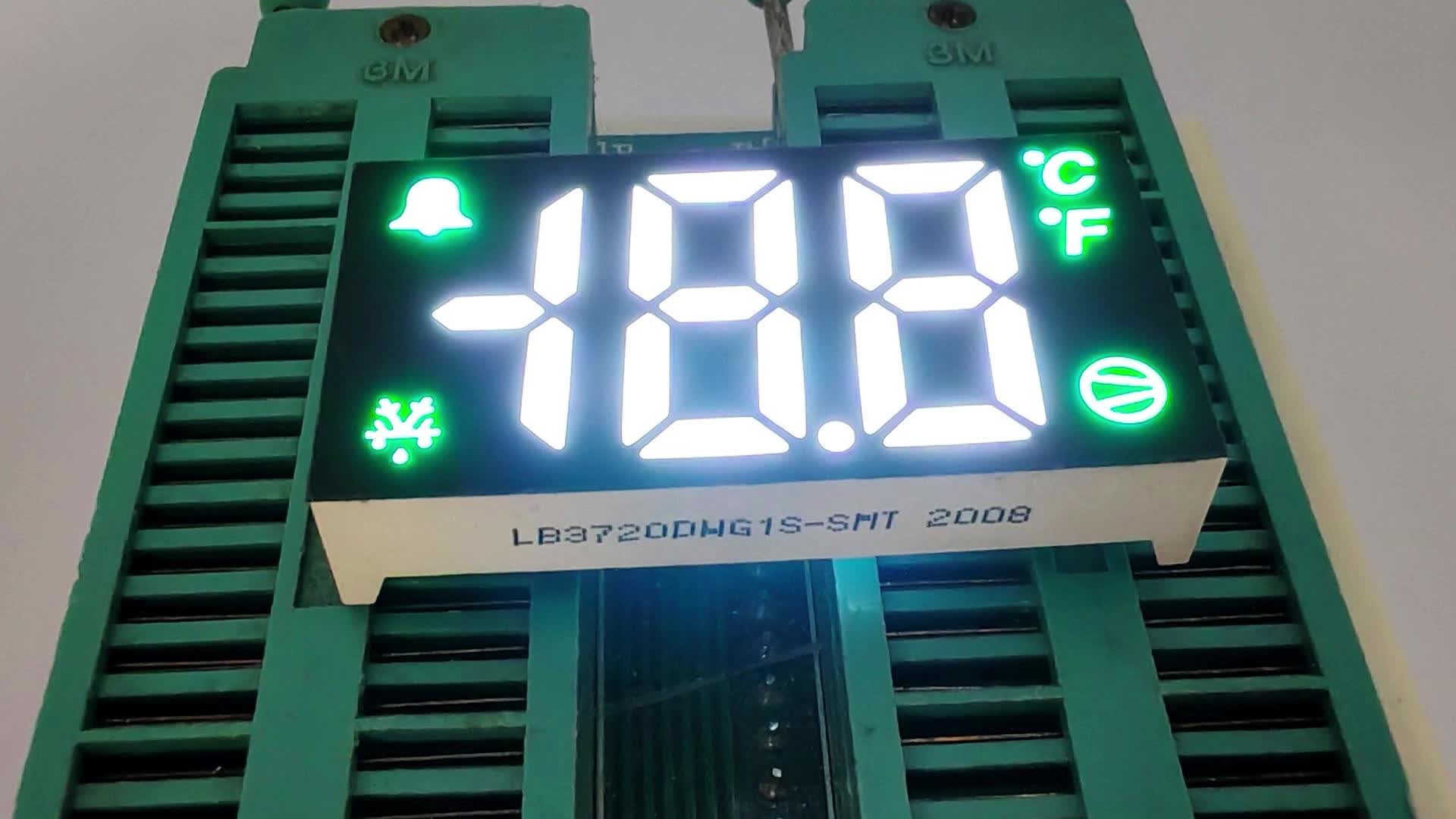 Ultra White/Green Triple Digit 7 Segment LED Display for Water Heater
