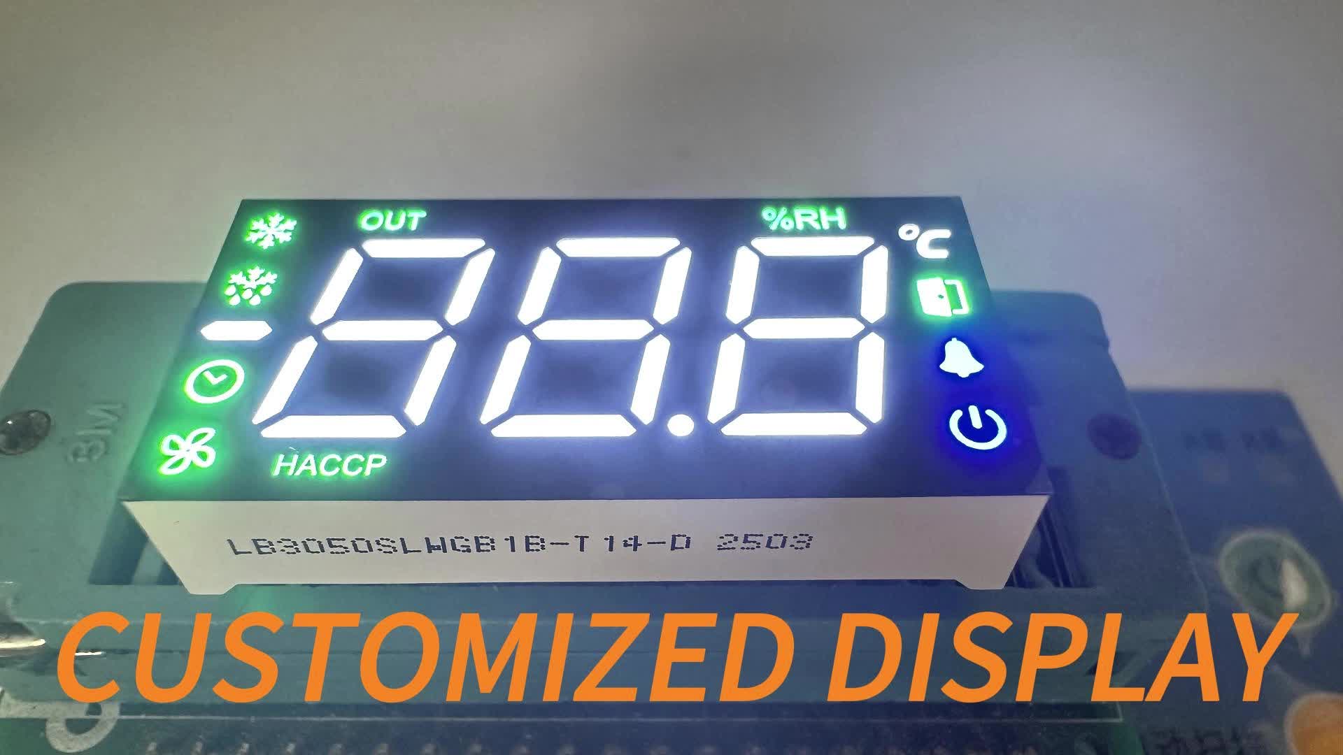Многоцветный трехразрядный 7-сегментный светодиодный дисплей для холодильника