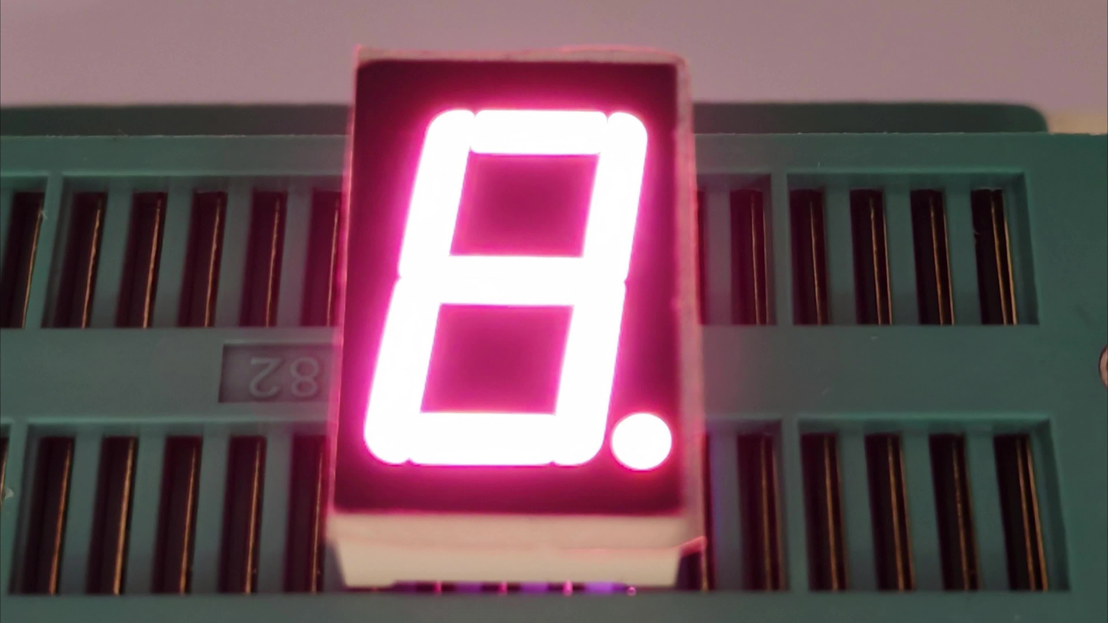 Display LED a 7 segmenti rosa ultra luminoso a una cifra per indicatore digitale
