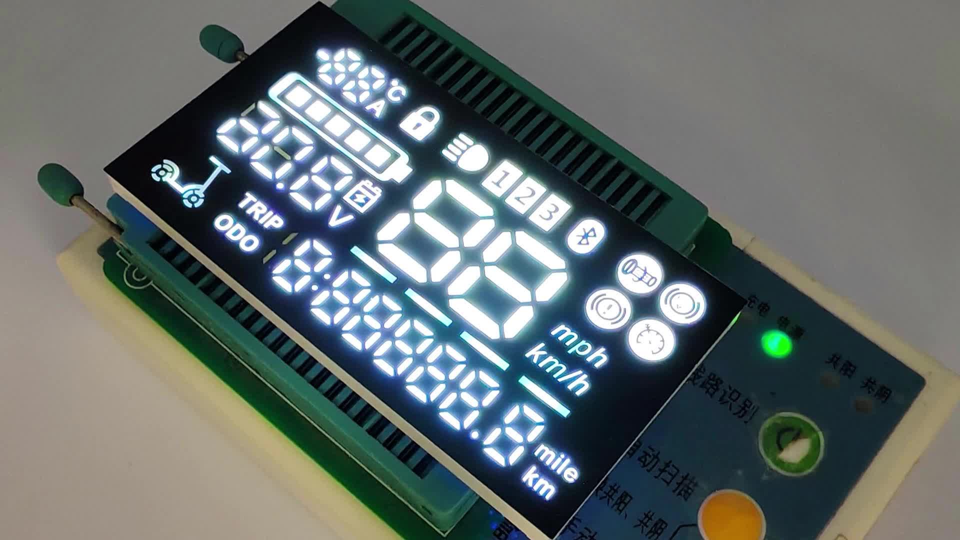 Pantallas LED personalizadas de 7 segmentos, blancas y ultrabrillantes, con IC para scooters eléctricos.