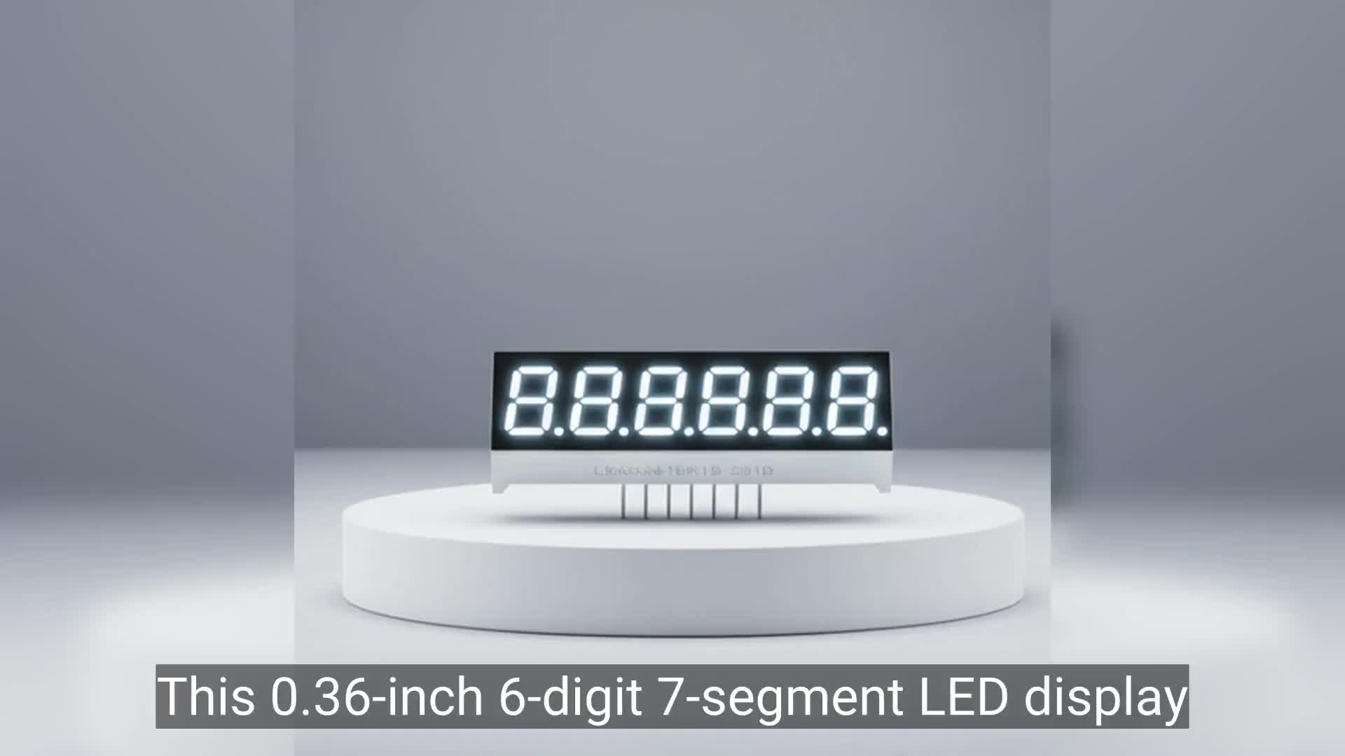 0,36-дюймовый 6-разрядный 7-сегментный светодиодный дисплей