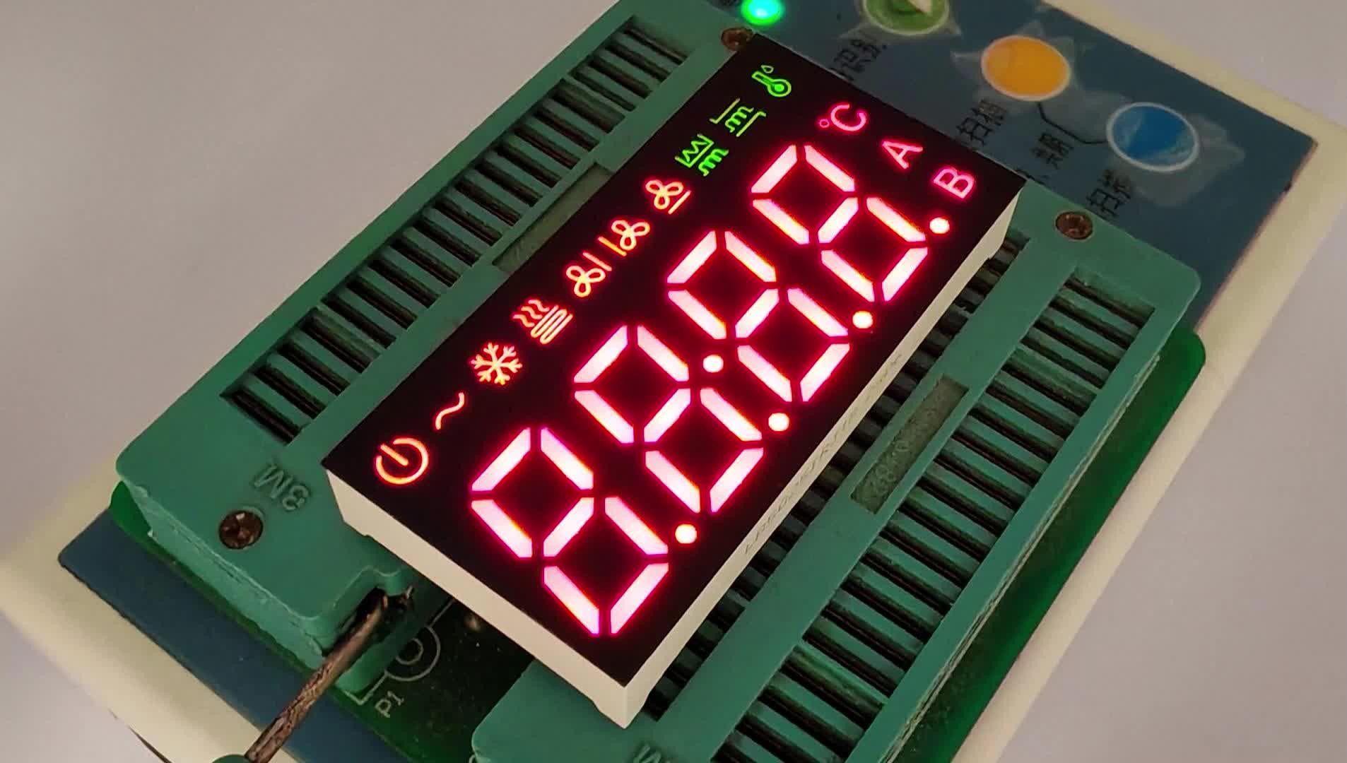 Pantalla LED de 7 segmentos, 4 dígitos, verde/rojo, para controlador de aire acondicionado