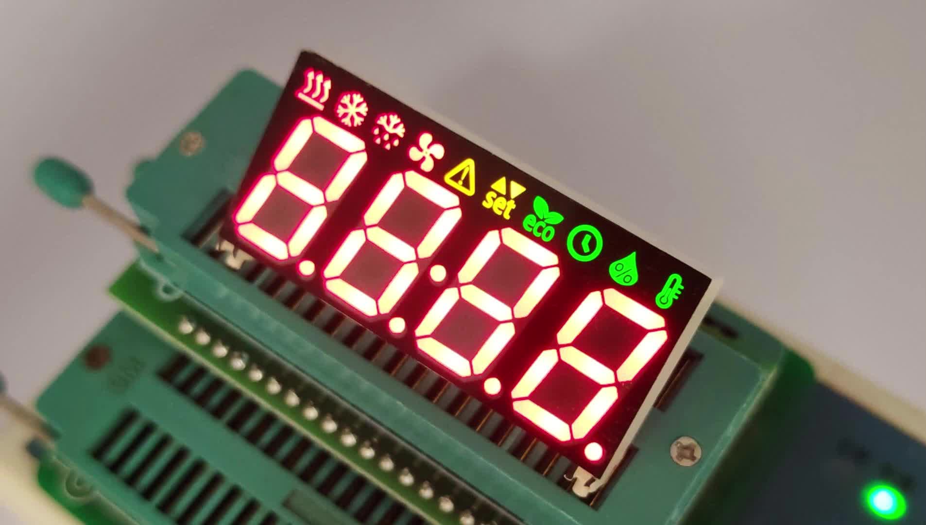 Pantalla LED de 7 segmentos de 4 dígitos, amarilla/verde/roja, para controlador de aire acondicionado
